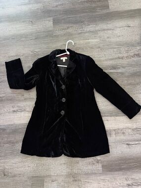 Coldwater Creek Black Velvet Blazer Jacket P12
